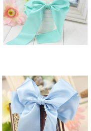 夏日发间的一抹蔚蓝 日韩风多层天蓝飘带蝴蝶结发饰